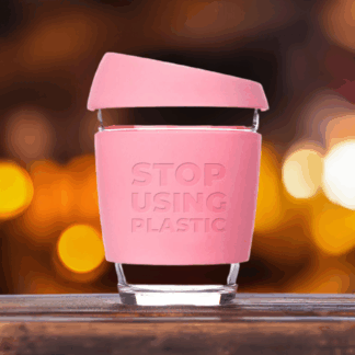 Reusable Coffee Cup - Glass - 12oz / 340ml - Pink