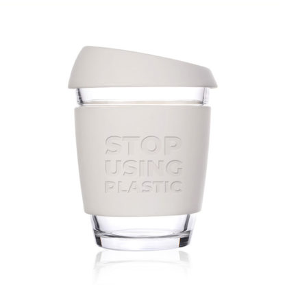 Reusable Coffee Cup - Glass - 12oz / 340ml - White - Image 3